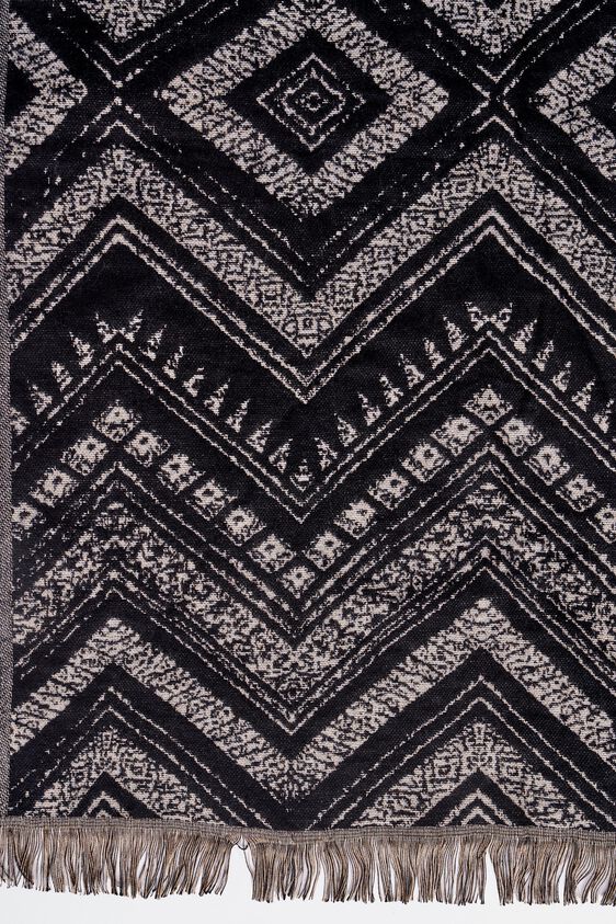Black Acrylic Solid Scarf, , image 2
